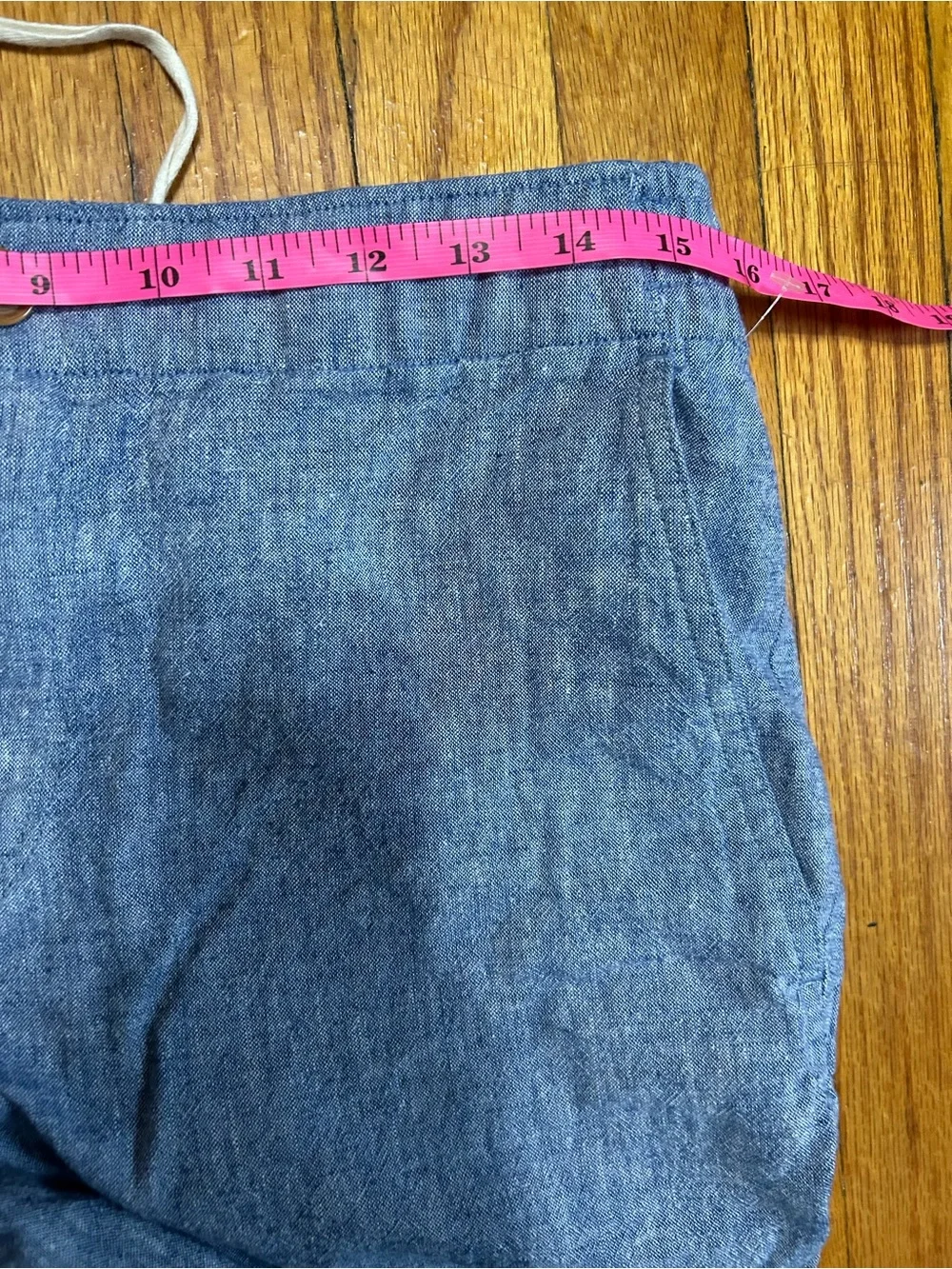 GAP Men’s  Chambray Like Linen Cotton Blend Blue Joggers Medium